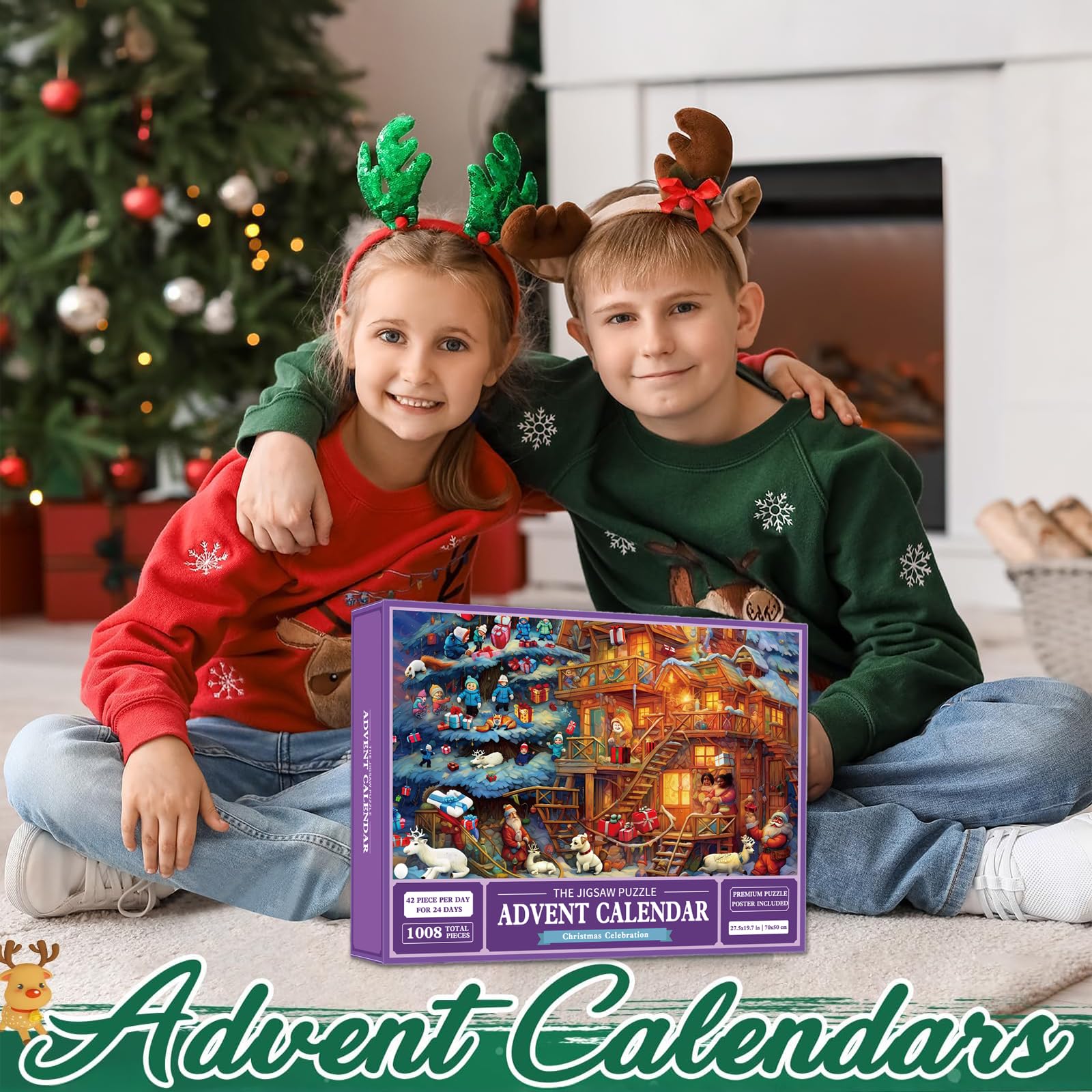 Advent Calendar 2025 with Puzzle Pieces for Adults and Children