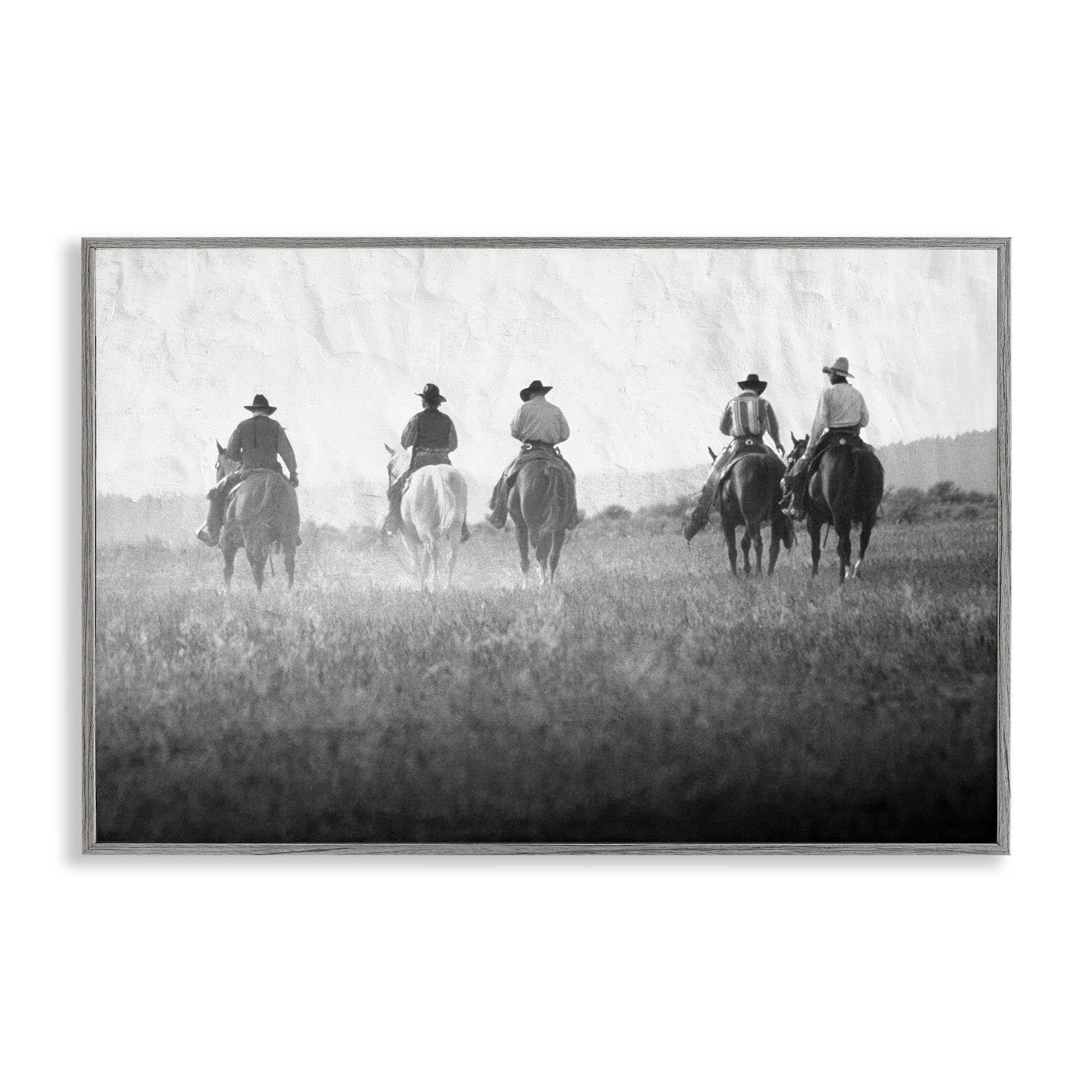 Stupell Industries Farmhouse Gray (Textured) 'Riding Toward The Horizon', Framed Giclee Art, Gray, 24 X 16 Inches, Easy To Hang And Sturdy, Made In Usa, By Superstock Partners Llc