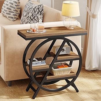 Amazon.com: Tribesigns End Table Set of 2, 3-Tier Narrow Sofa Side