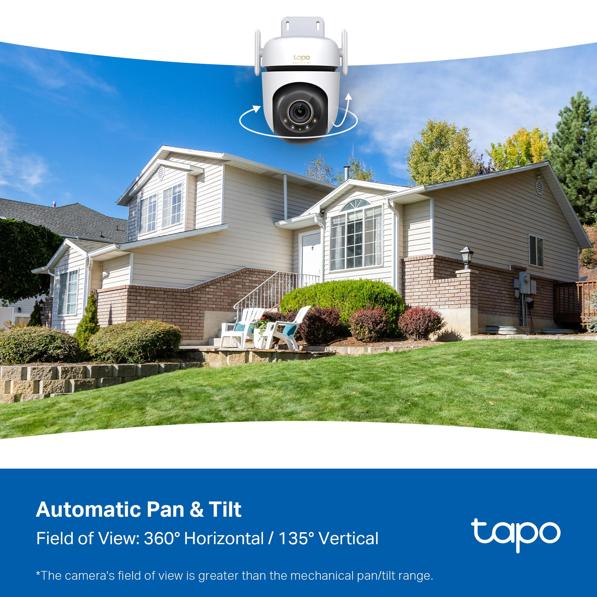 Amazon.com : Tapo 3K 5MP Outdoor Pan/Tilt Security Wi-Fi Camera