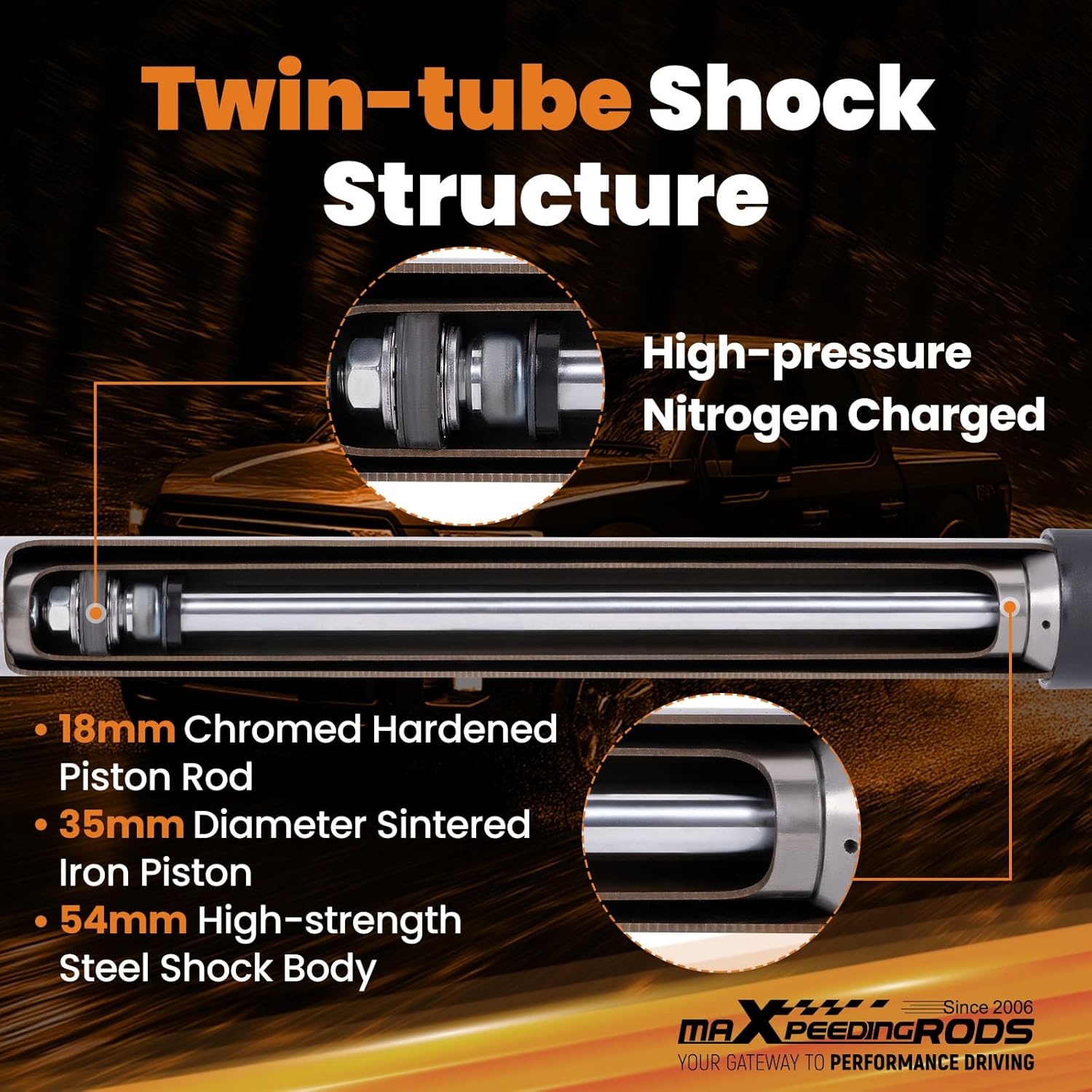 maXpeedingrods 2" Loaded Front Leveling Struts for Ford F-150 4WD 2014-2024, G1 Version