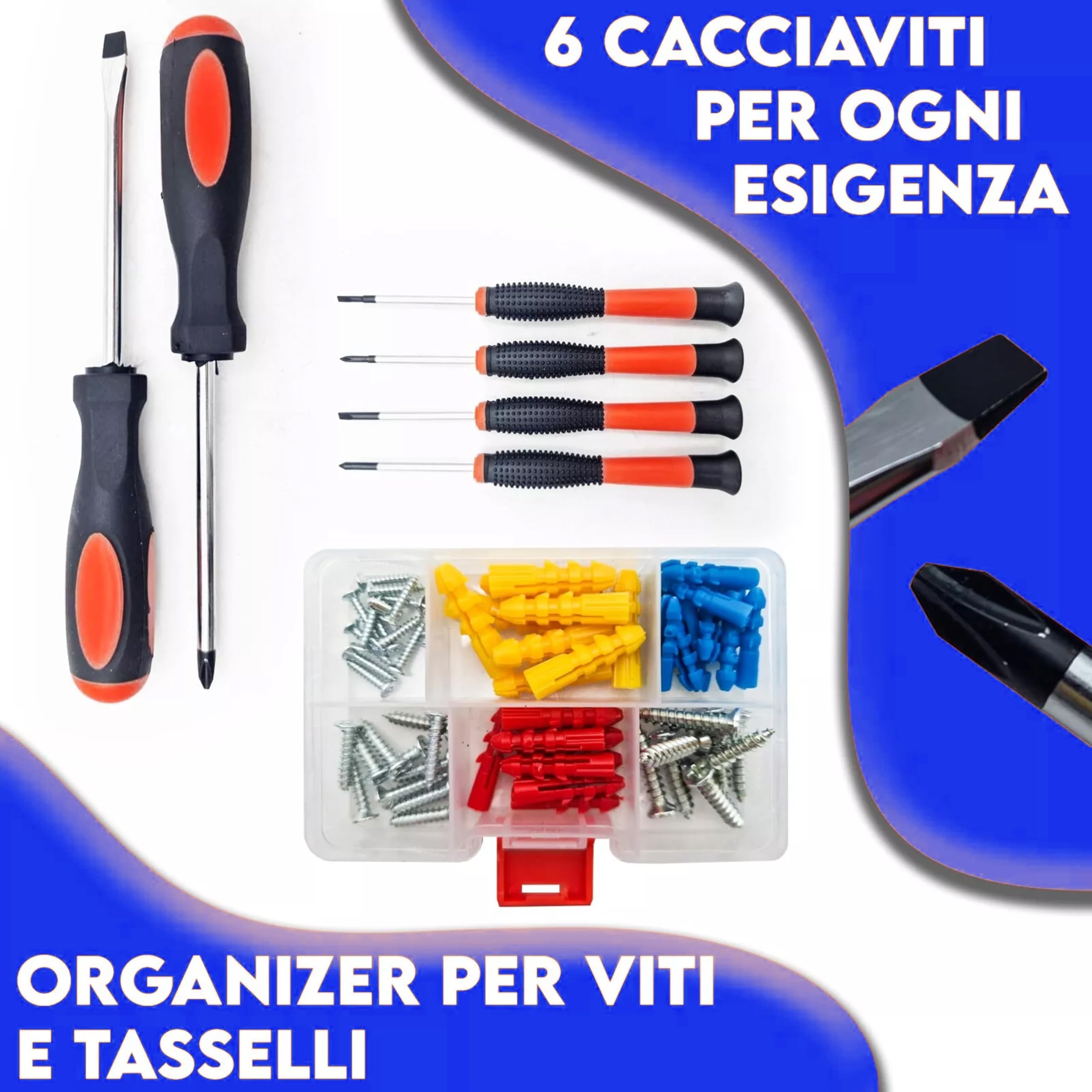 MAKA Trapano Avvitatore a Percussione con 2 Batterie da 26V + Valigetta Attrezzi 116 Pezzi (Punte, Chiavi, Pinze, Viti, Martello), Lunga Autonomia, Trapano Avvitatore Valigetta Elettricista