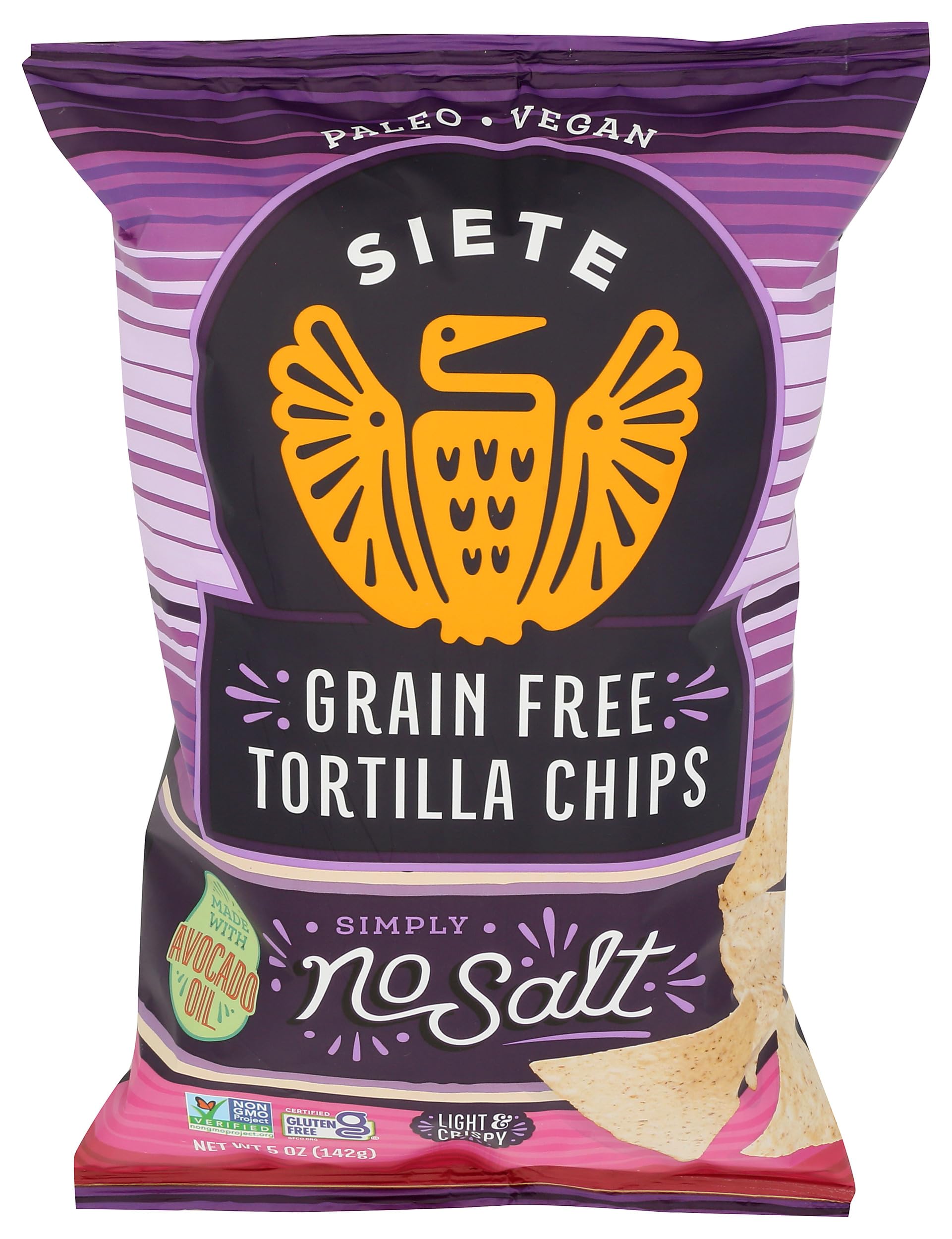 Siete No Salt / 5 Ounce (Pack of 1) / No Color Tortilla