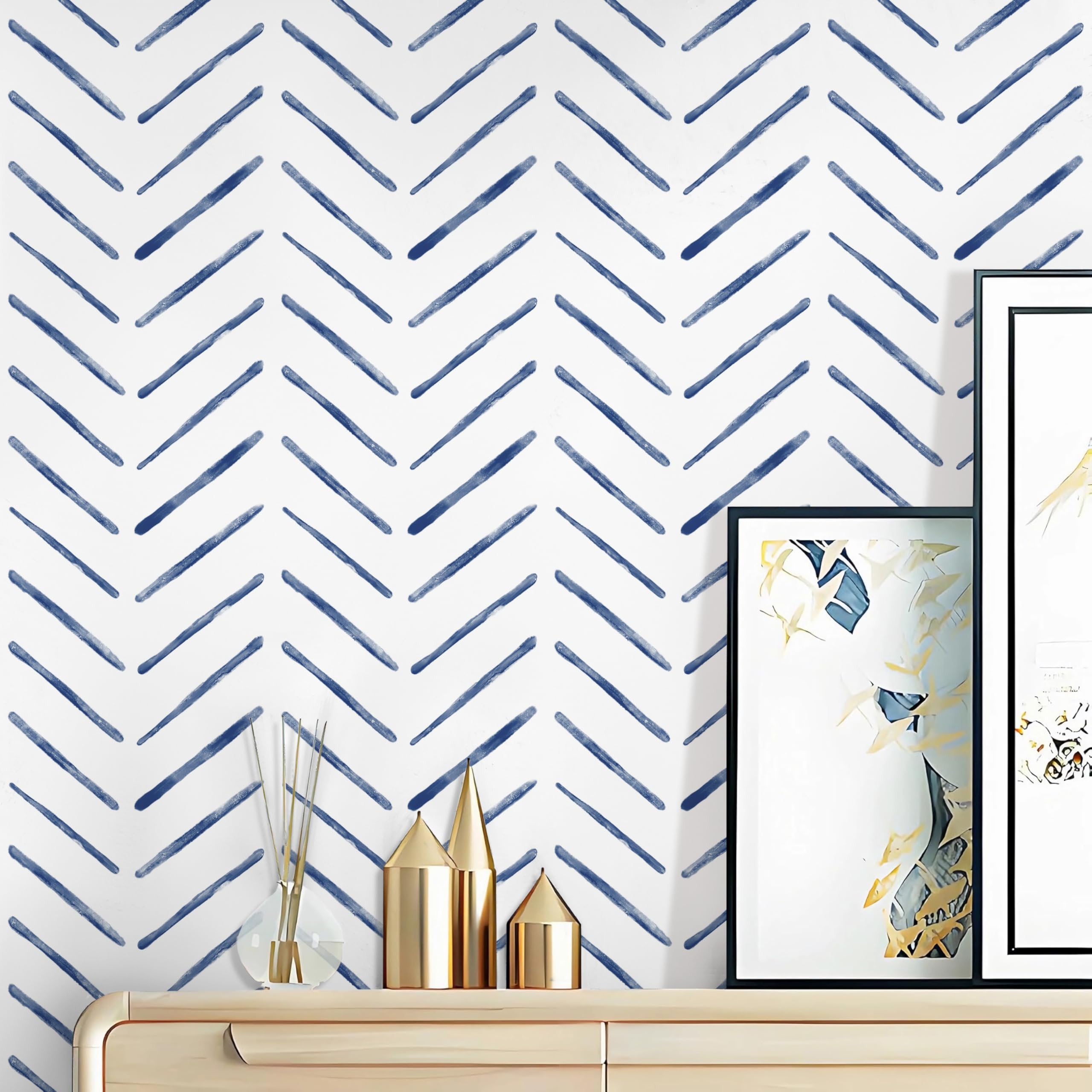 Rugreat Blue Herringbone Wallpaper