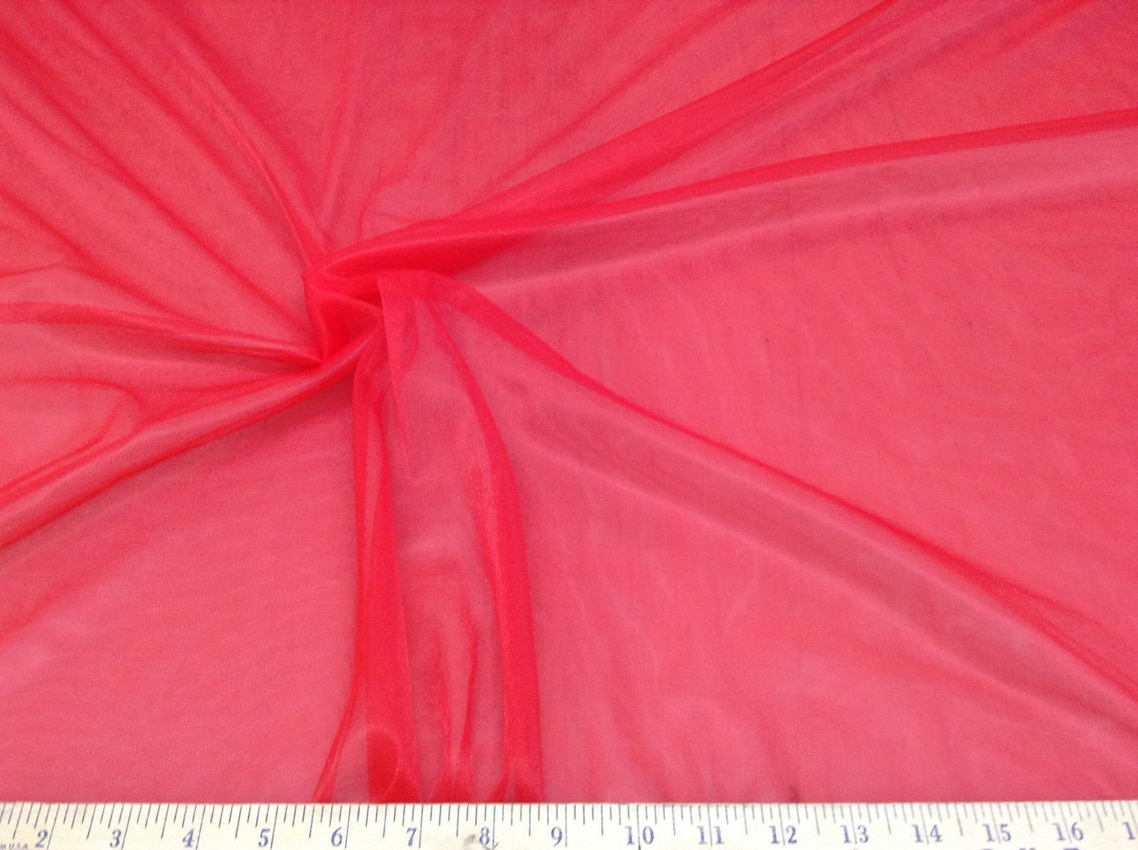 50 Yard Lot Discount Fabric Choose Your Color Nylon Tricot 15 Denier Lustre Sheer Red