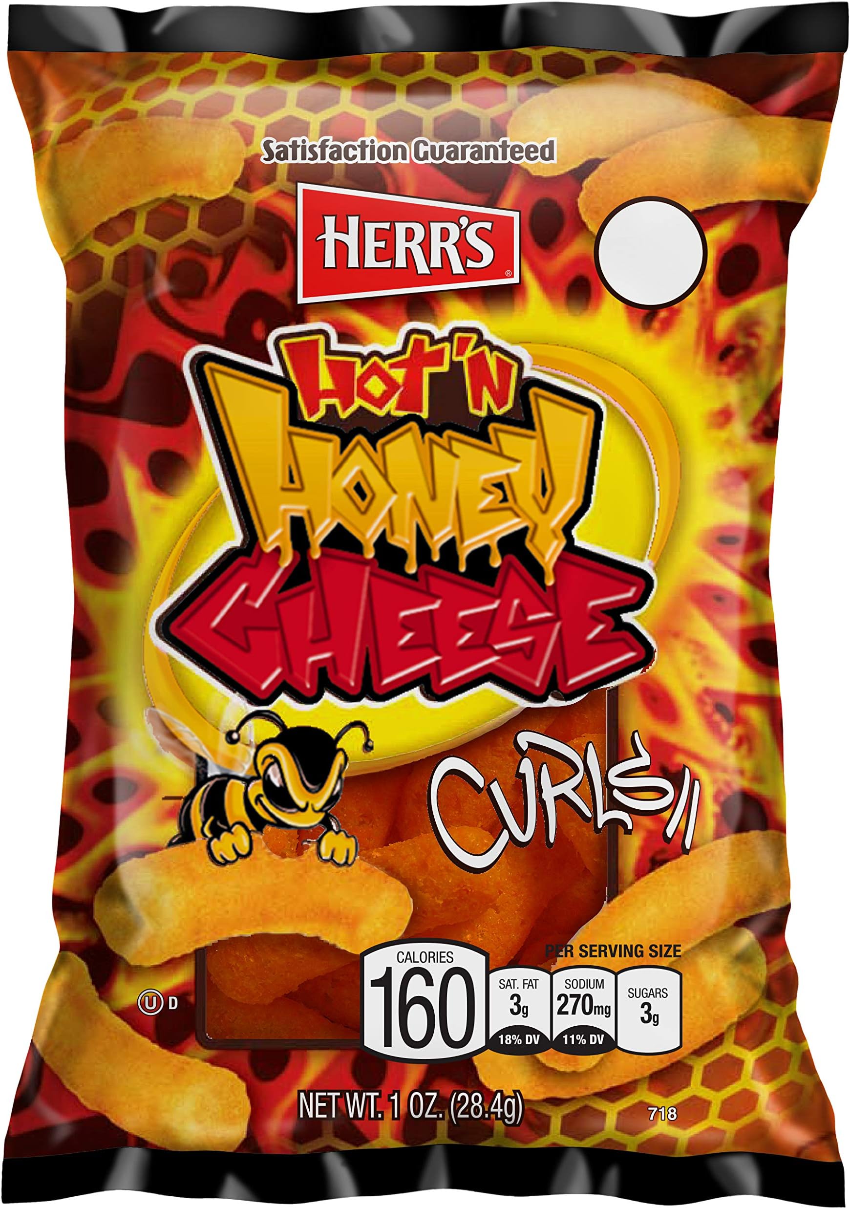 Herr Foods Hot N Honey Cheese Curls, 1 Ounce -- 42 per case.