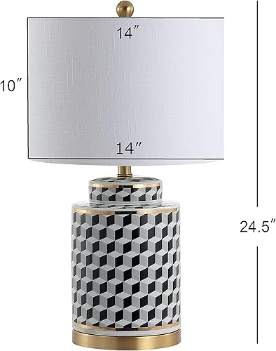 Miniatura 6 de JONATHAN Y JYL3048A Ellie - Lámpara de mesa LED de cerámica y metal de 24.5 pulgadas, lámpara de mesa de noche de transición contemporánea para