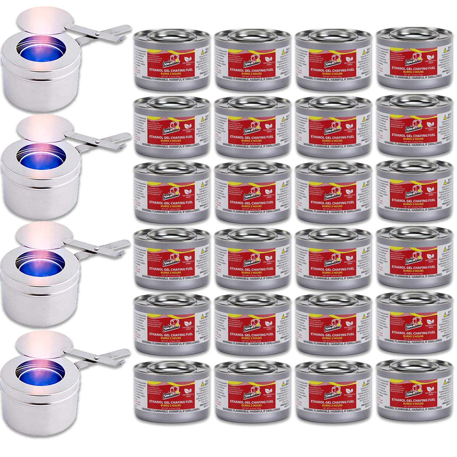 Buy Chafing Dish Fuel Cans and Fuel Holders kit Includes 24 Ethanol