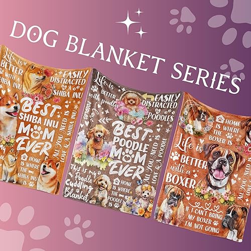 Miniatura 5 de Regalos de caniche para mujer, la mejor manta única de franela de caniche para mamá caniche, 50 x 65 pulgadas, agradable a la piel, regalo novedoso