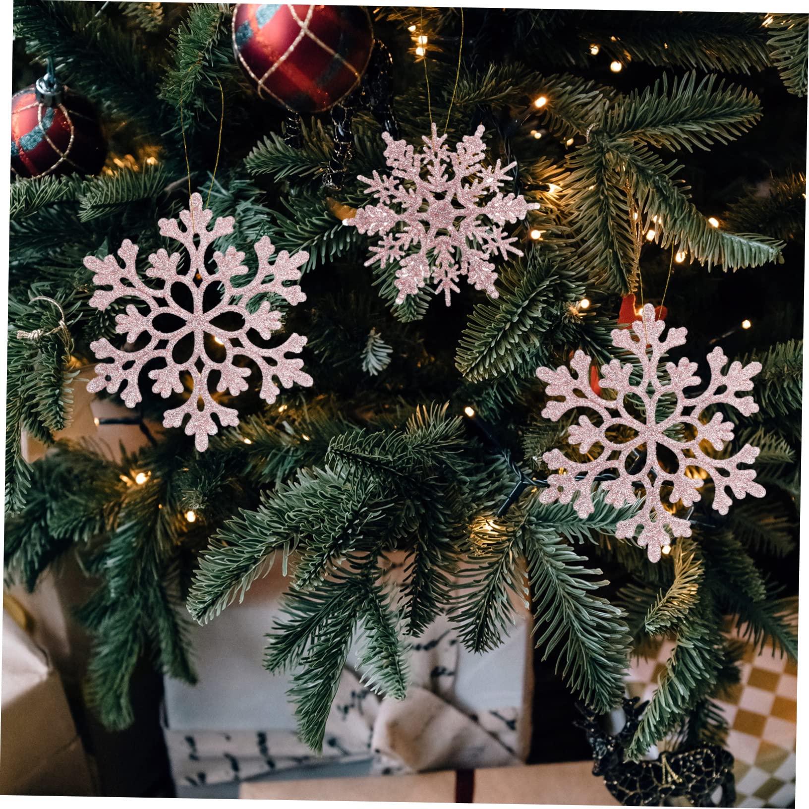 Zerodeko 108stücke Titel Teiliges Weihnachts-Schneeflocken-Dekorationen Aus Glitzernde Hängende Ornamente Für Festliche Anlässe Für Weihnachtsbaum Und Winterpartys