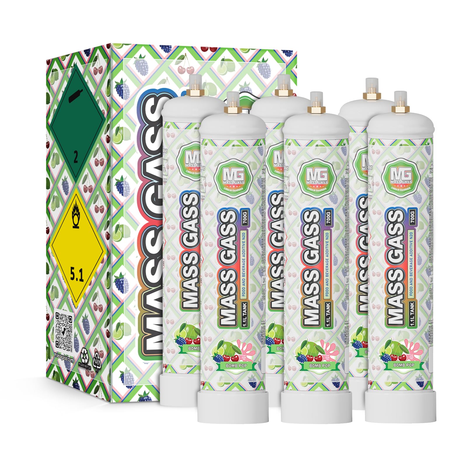 Cream Chargers, Whipped Cream Charger 700g 1.1L（12 Tanks,BOMB POP ）