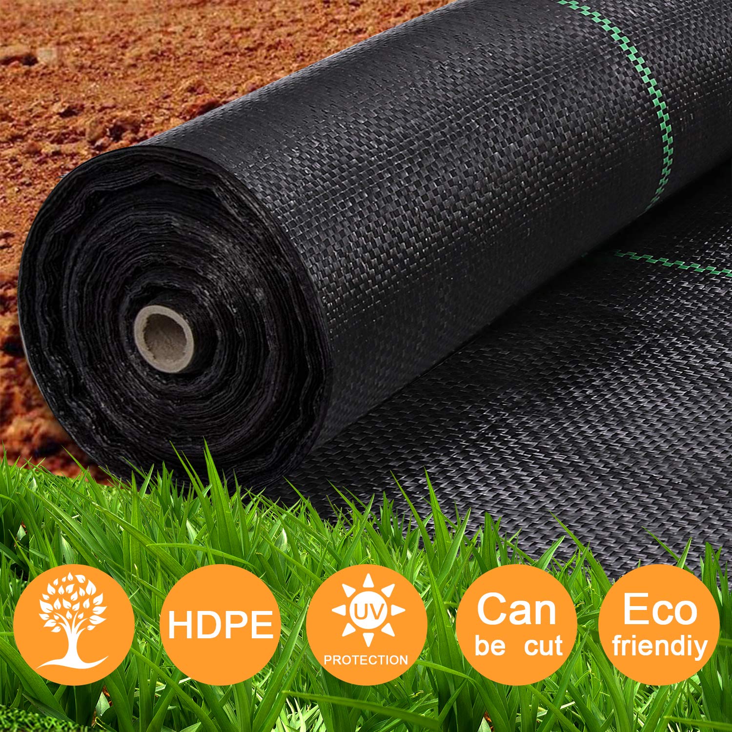 Buy iropro 2m x 25m Heavy Duty Weed Control Membrane Garden Weed Barrier Fabric for Landscaping