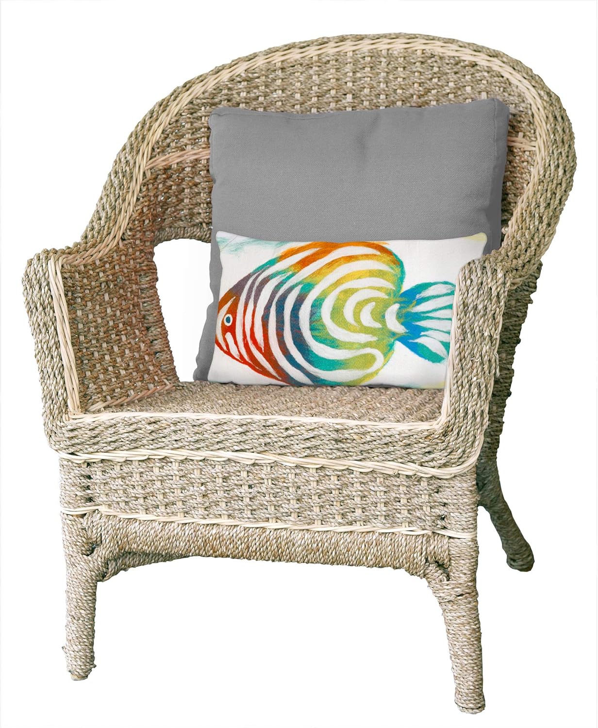 Liora Manne Mystic III Caribbean Fish Pearl Indoor/Outdoor Pillow