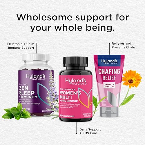 Miniatura 6 de Hyland's Total Loving Care Multivitamínico para mujeres y rescate de síndrome premenstrual, 60 cápsulas veganas con L-teanina para concentración y