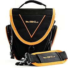 TGC A Easy Access SLR Camera Case for Panasonic Lumix DC-FZ80 DC-FZ82 aE Black with Hot Orange Trims Lining TGC A Easy Access SLR Camera Case for Panasonic Lumix DC-FZ80 DC-FZ82 aE Black with Hot Orange Trims Lining