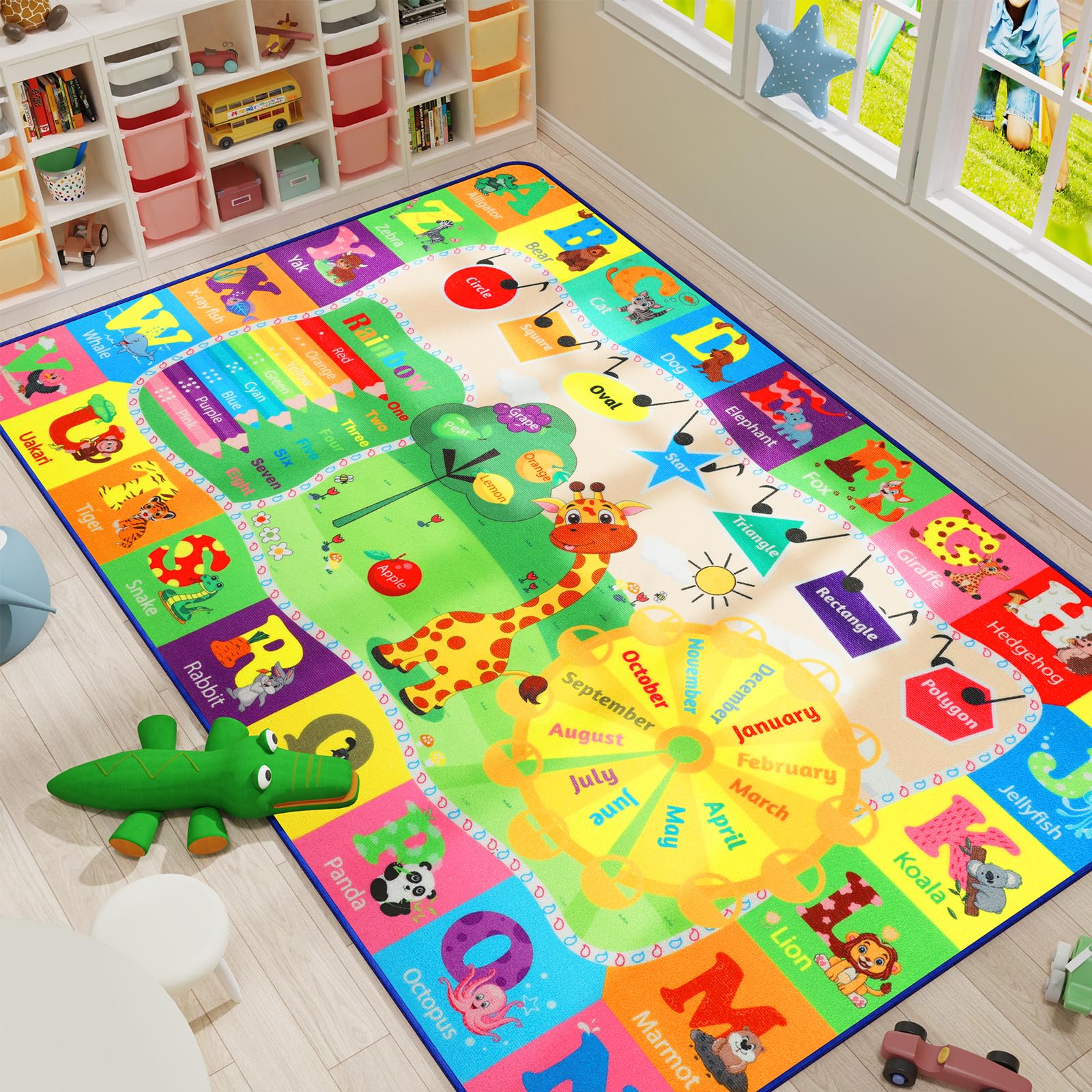 Amazon.co.jp: B BENRON 子供用プレイルームラグ 7x10インチ 洗濯可能
