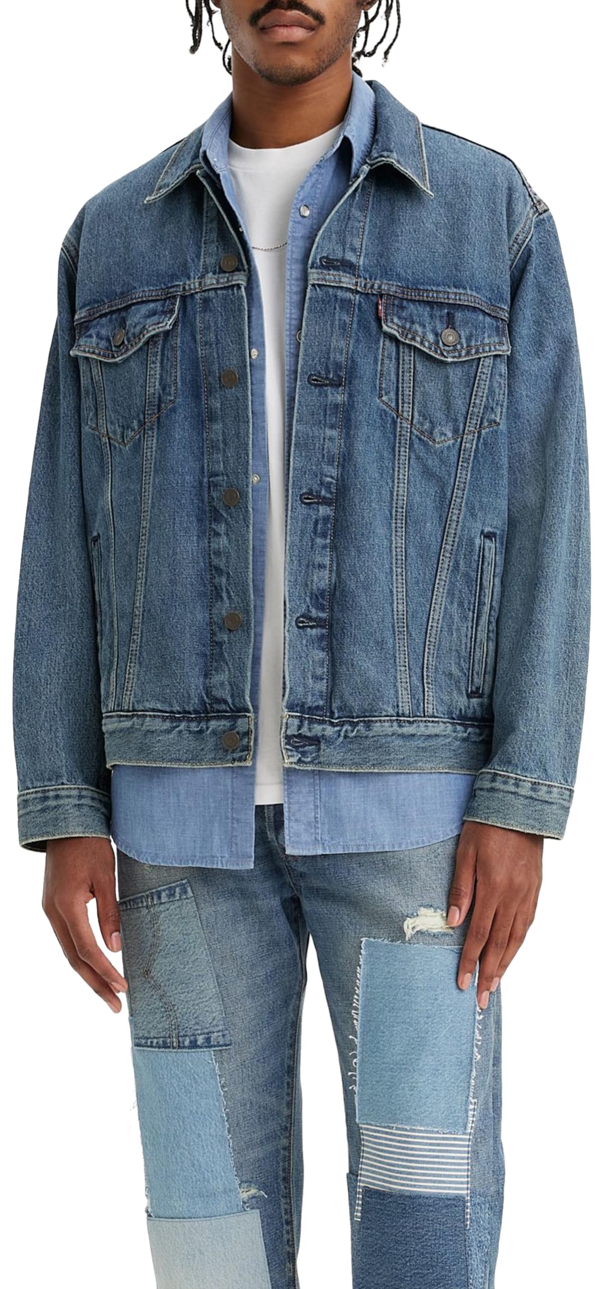 Levi's Mężczyźni New Relaxed Fit Trucker Denim Jacket, Waterfalls, XL