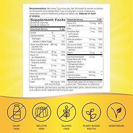Nature\'s Way Alive! Mens 50+ Daily Gummy Multivitamins, Supports Healthy Brain, Eyes, Heart*, B-Vitamins, Gluten-Free, Fruit Flavored, 150 Gummies (Packaging May Vary)