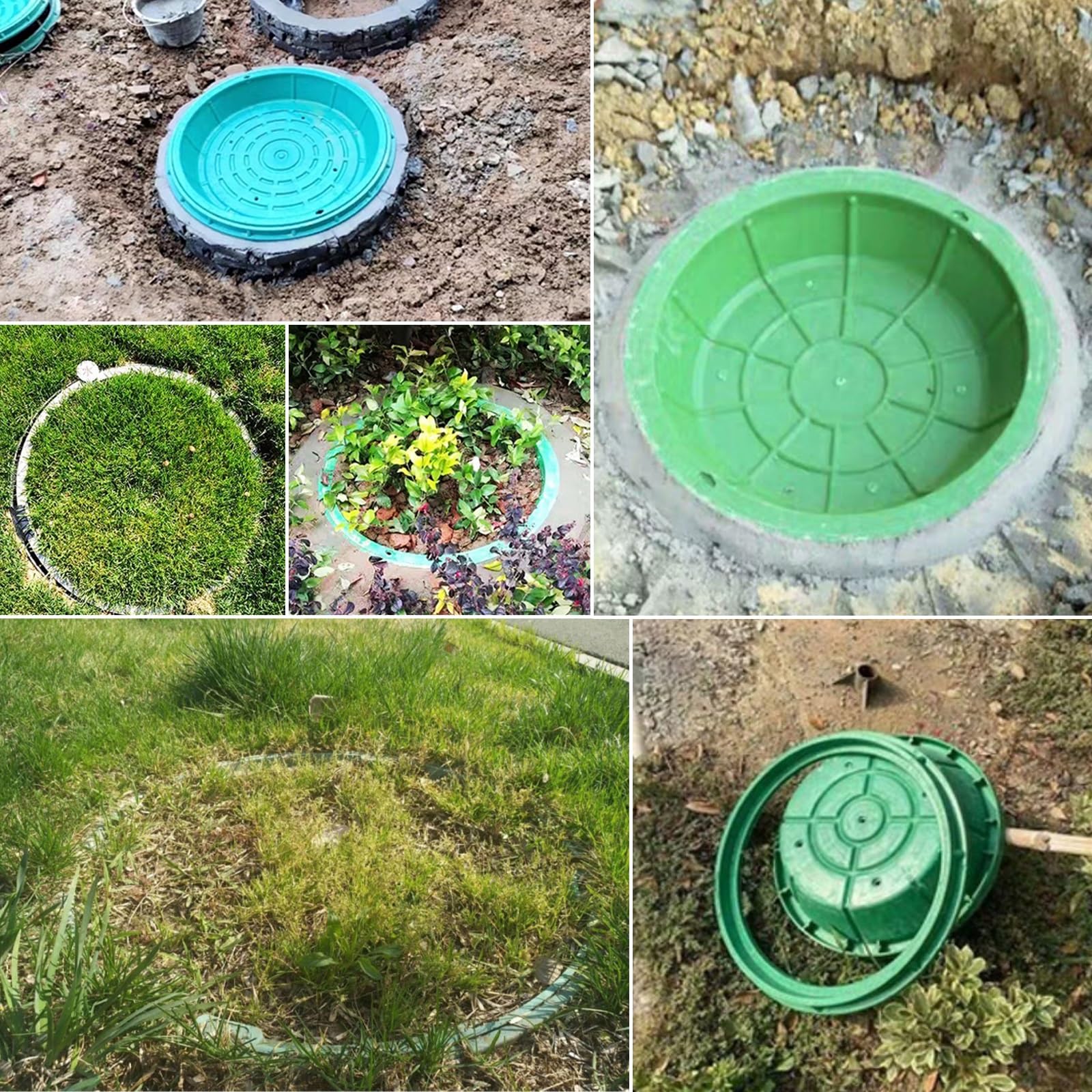 Couvercle De Fosse Septique De Ciment Rond Photo Stock - Image Du Cache