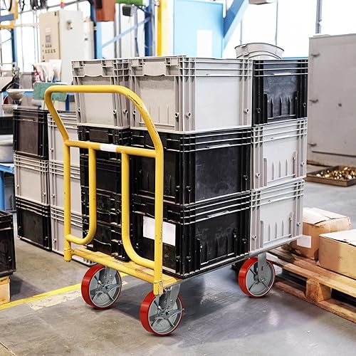 Miniatura 7 de Ruedas industriales de 8 x 2 pulgadas, ruedas resistentes, ruedas de poliuretano, capacidad de hasta 6000 libras. Uso para camión de plataforma,