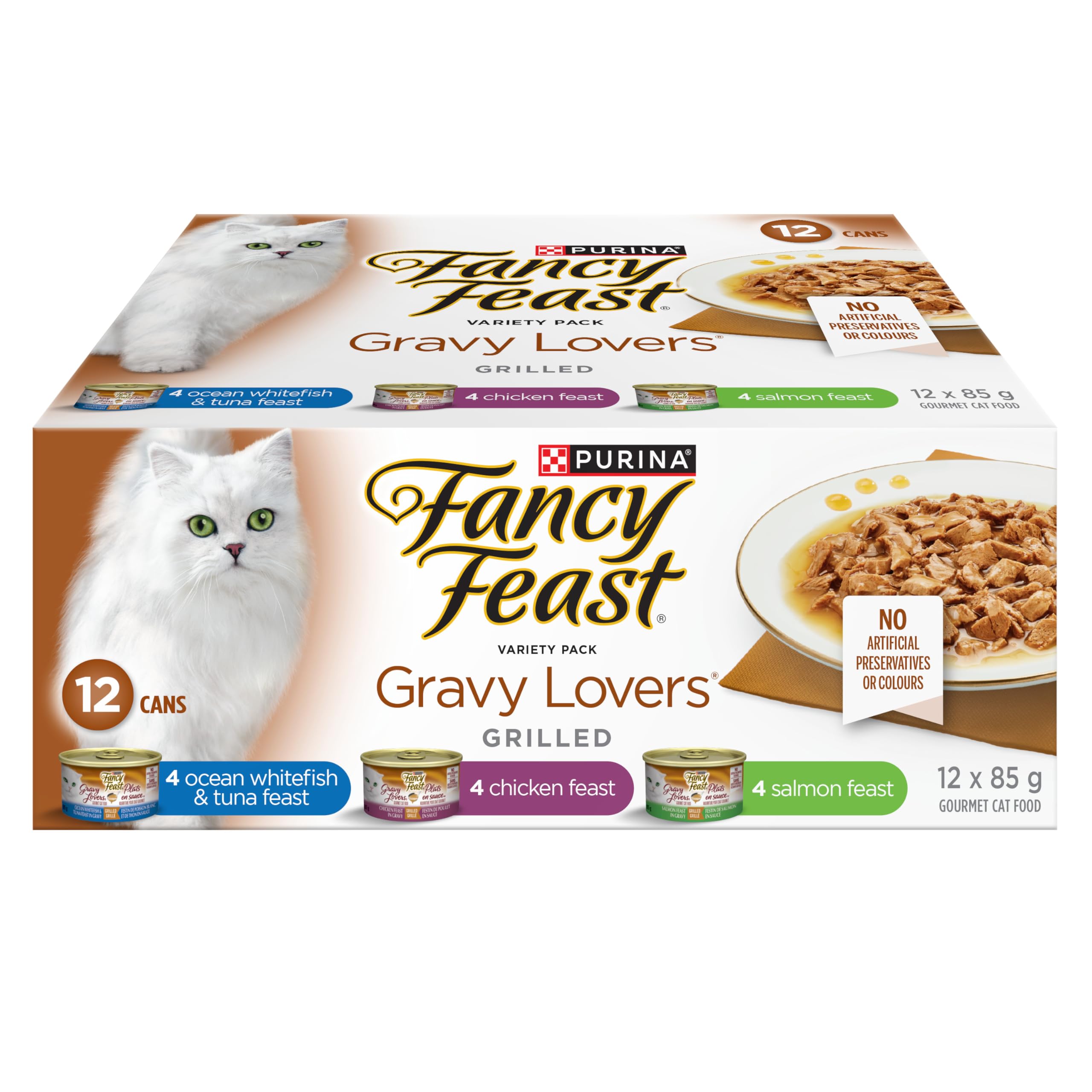 Fancy Feast Wet Cat Food, Gravy Lovers Variety Pack 85 g Cans (12 Pack) image 3