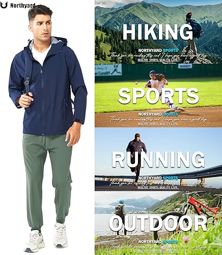 Vista 6 de NORTHYARD Pantalones deportivos para correr para hombre, ligeros, de secado rápido, para gimnasio, deportes activos, entrenamiento en pista