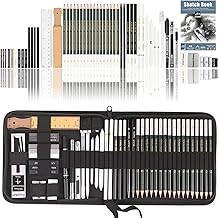 54-Pack Sketch Drawing Pencils Kit with Sketchbook,Include Graphite,Charcoal Pencils and Artists Tools,Pro Art Drawing Supplies for Adults Kids Beginners,ideal for Sketching Shading