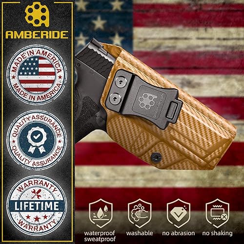 Miniatura 7 de Amberide IWB KYDEX Holster Fit Smith & Wesson M&P M2.0 9mm.40 4" & 4.25" Barrel Pistol, Inside Waistband Concealed Carry, Adjustable Cant &