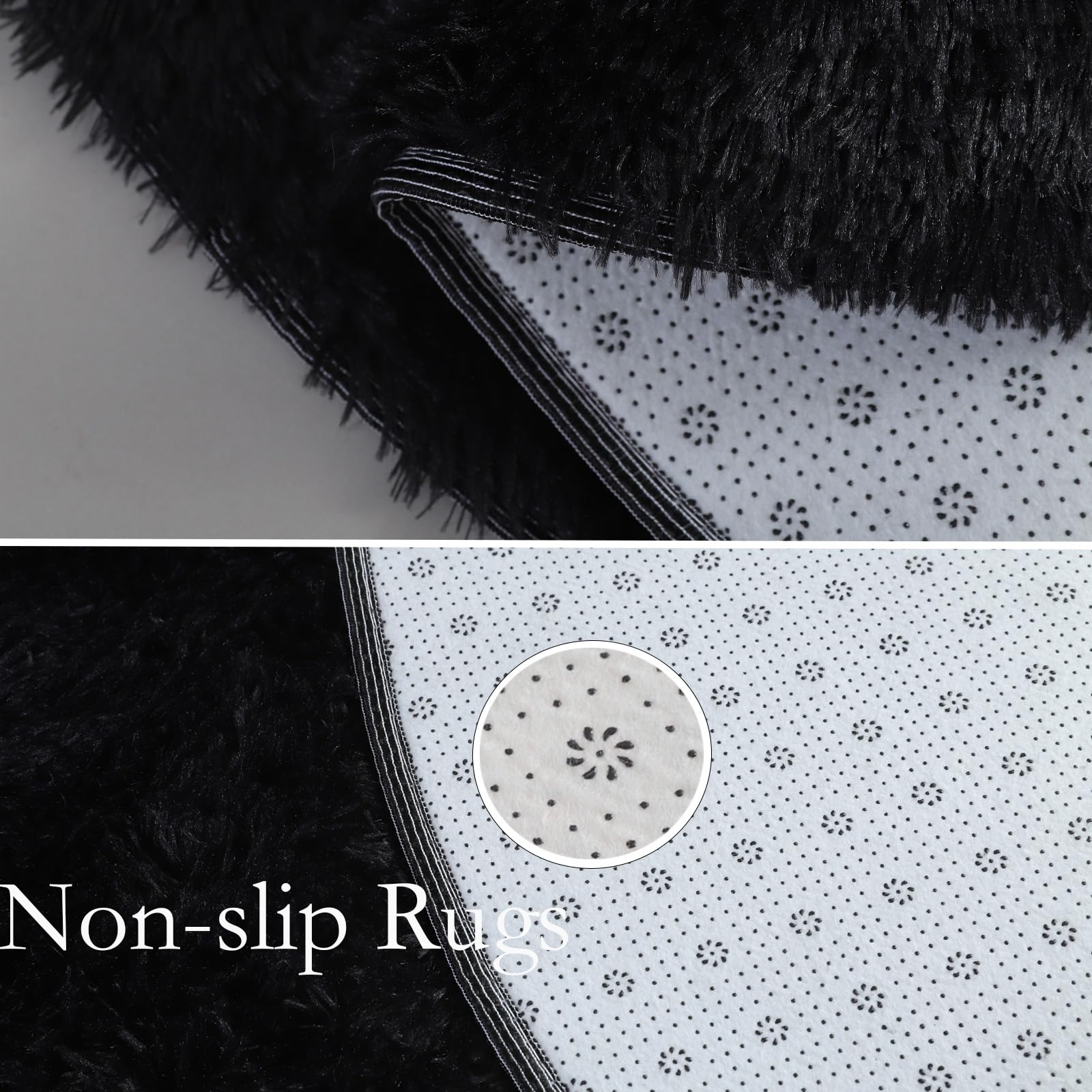 lekeplus Rugs Round Soft Shaggy Non-shedding Non-slip Modern Indoor Outdoor Fluffy Rugs, for Living Room Bedroom - Image 3