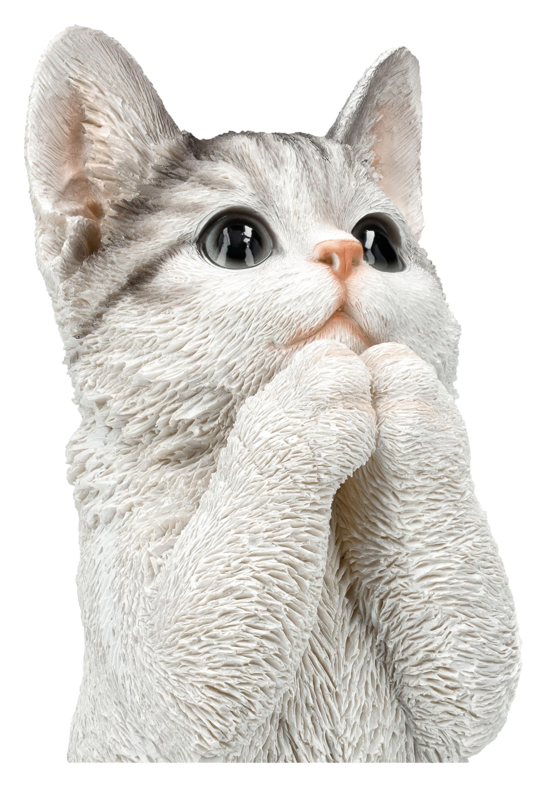 Figuren Shop GmbH Katzenfigur Kitten bettelt – Handbemalte Polyresin Dekofigur von HotAnt, 22,5 cm, wetterfest für Haus & Garten