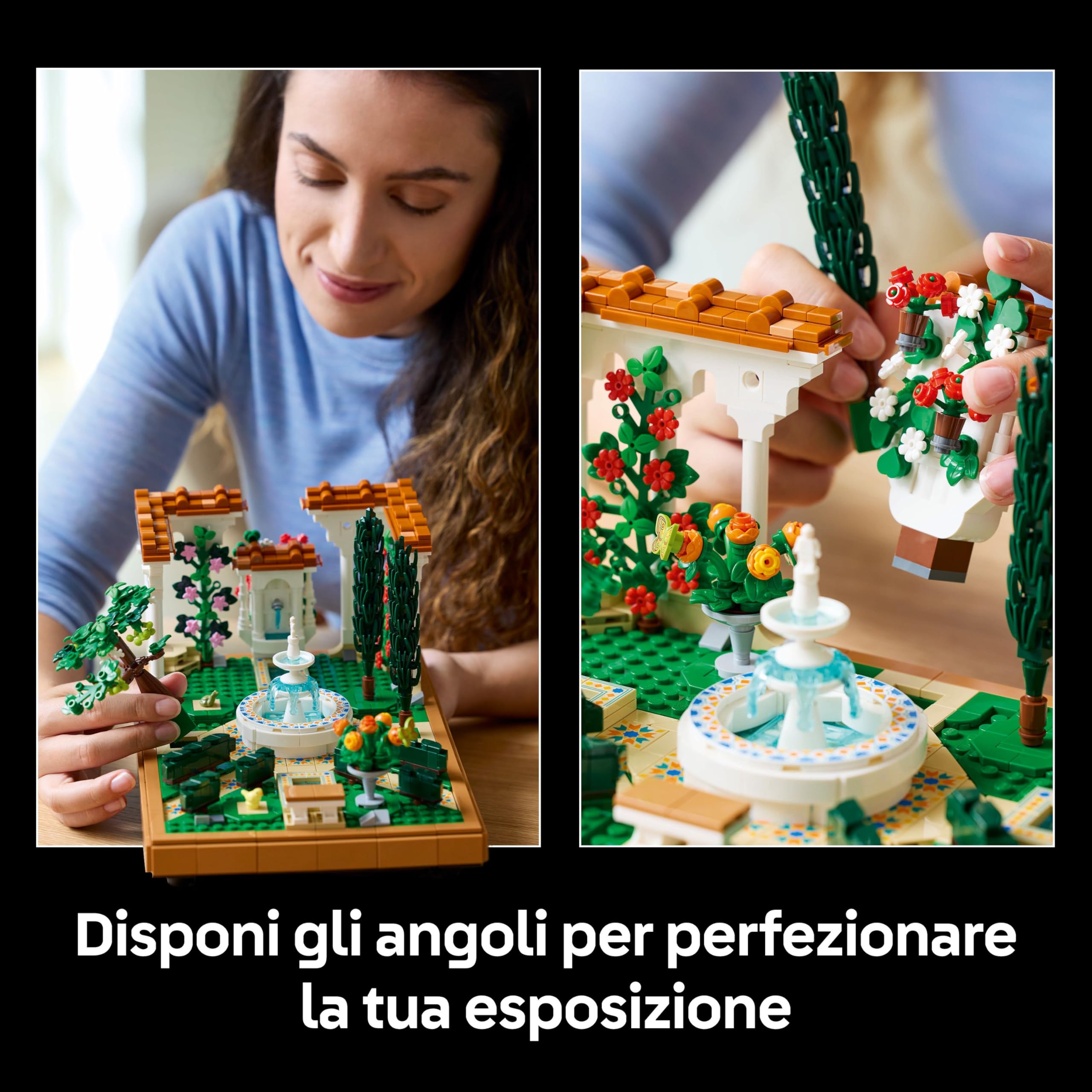 LEGO Icons Il Giardino della Fontana, Kit Fai da Te in Miniatura per Adulti con Pergole, Cipressi, Viti e Fiori, Idea Regalo Creativa di Compleanno o per Inaugurazione di Casa per Donna o Uomo 10359