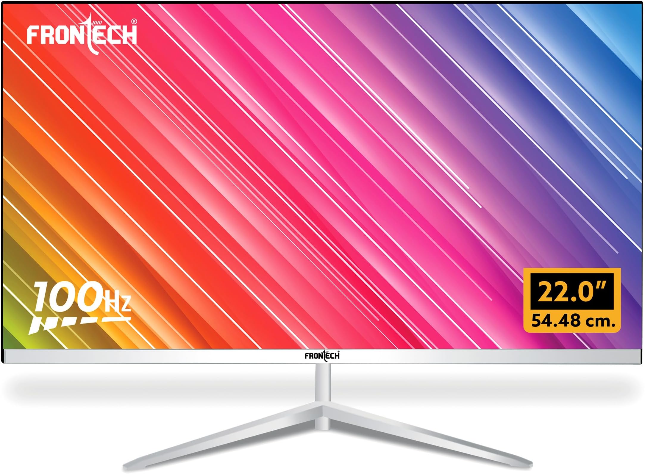 - FRONTECH 22 Inch (54.48 cm) with 1920x1080 Pixels LED Monitor|Refresh Rate 100 Hz|Slim| Stylish Design & Wall Mountable| 16.7M Colors|HDMI & VGA Ports (White, MON-0091)