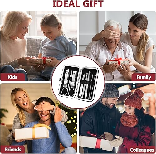 Miniatura 7 de Juego de 24 juegos de manicura de Navidad, cortaúñas 8 en 1, kit de aseo de uñas de acero inoxidable, regalo de agradecimiento, regalo de Navidad,