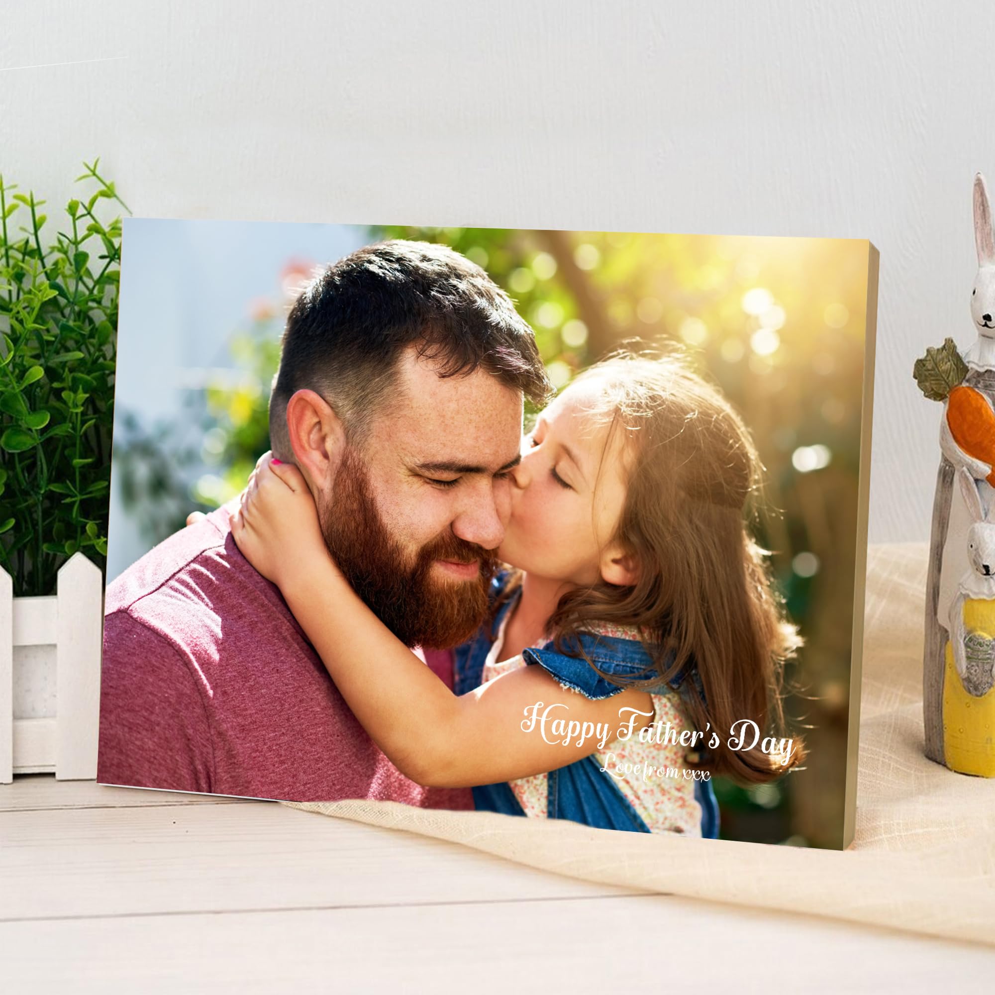 Personalised Fathers Day Photo Prints Gift Custom Gifts for Dad Personalised Gifts Wooden Photo Frame Gift for Fathers Day Birthday Christmas for Dad Daddy Grandpa (Design 1)