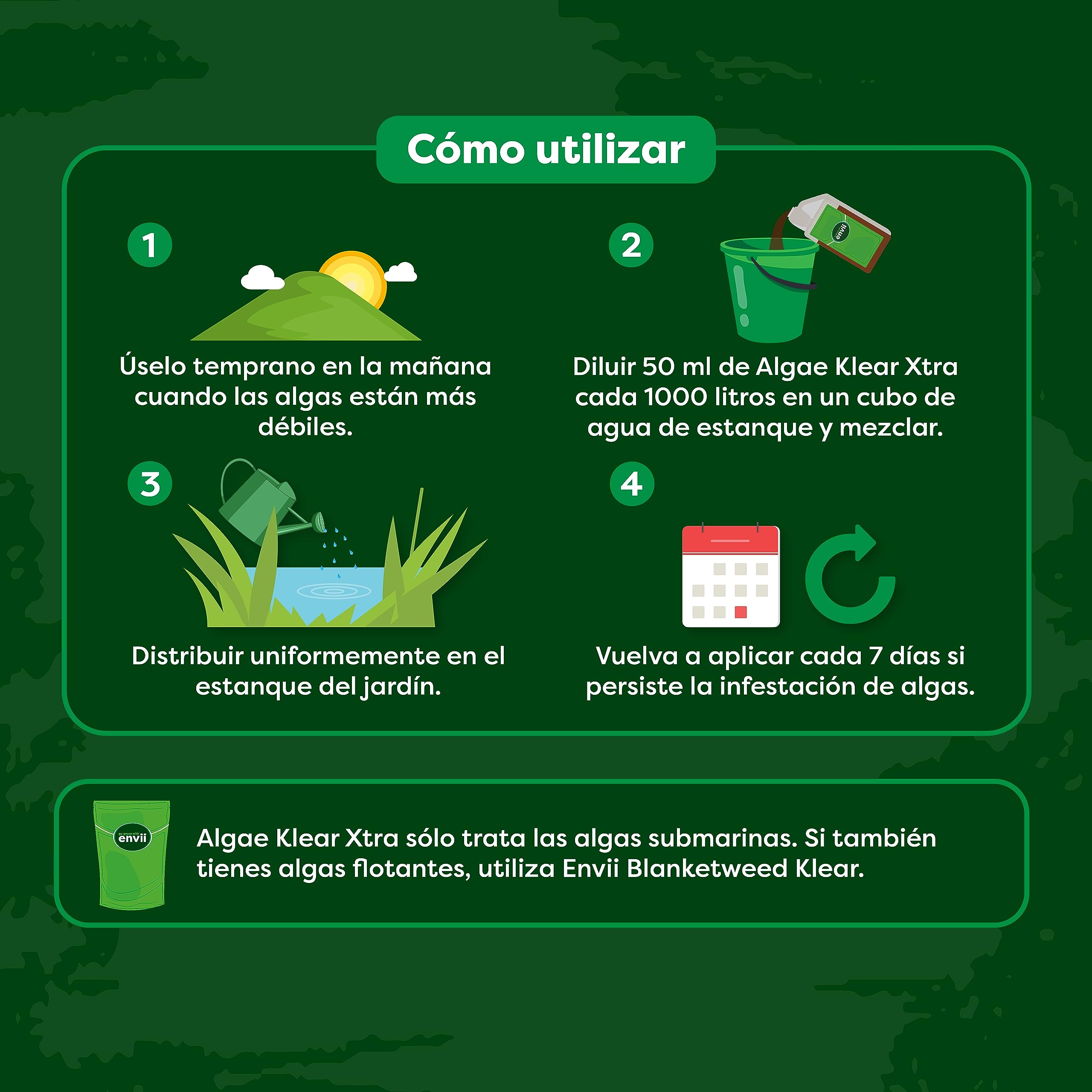Envii Algae Klear Xtra – Anti Algas Estanque - Alguicida para Algas sumergidas - (500ml)