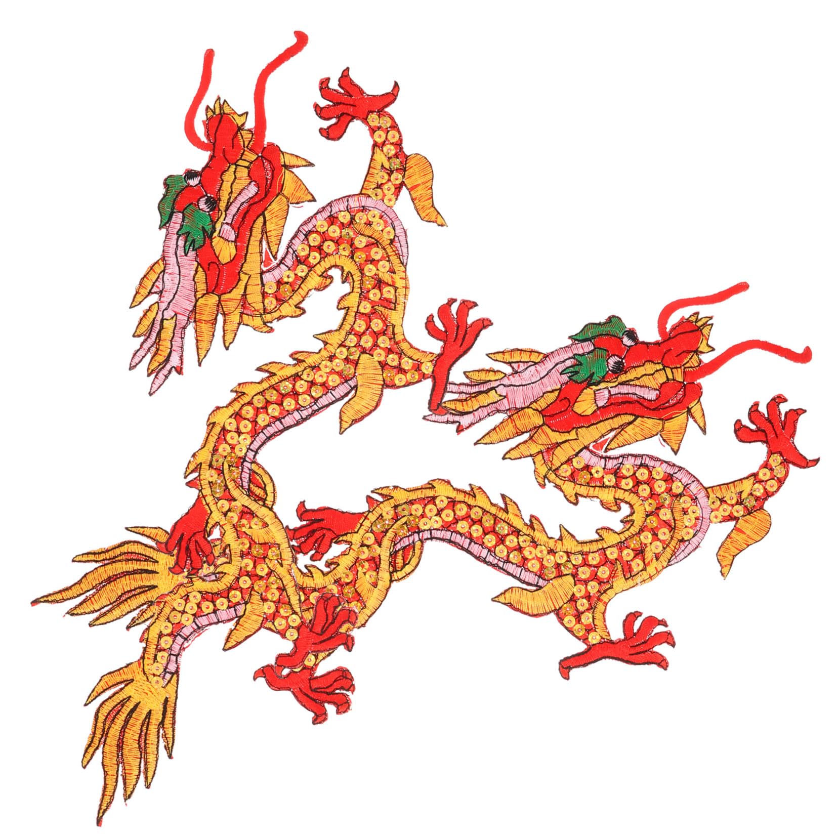 Broderie fine écussons de qualité supérieure motif dragon rouge pour couture