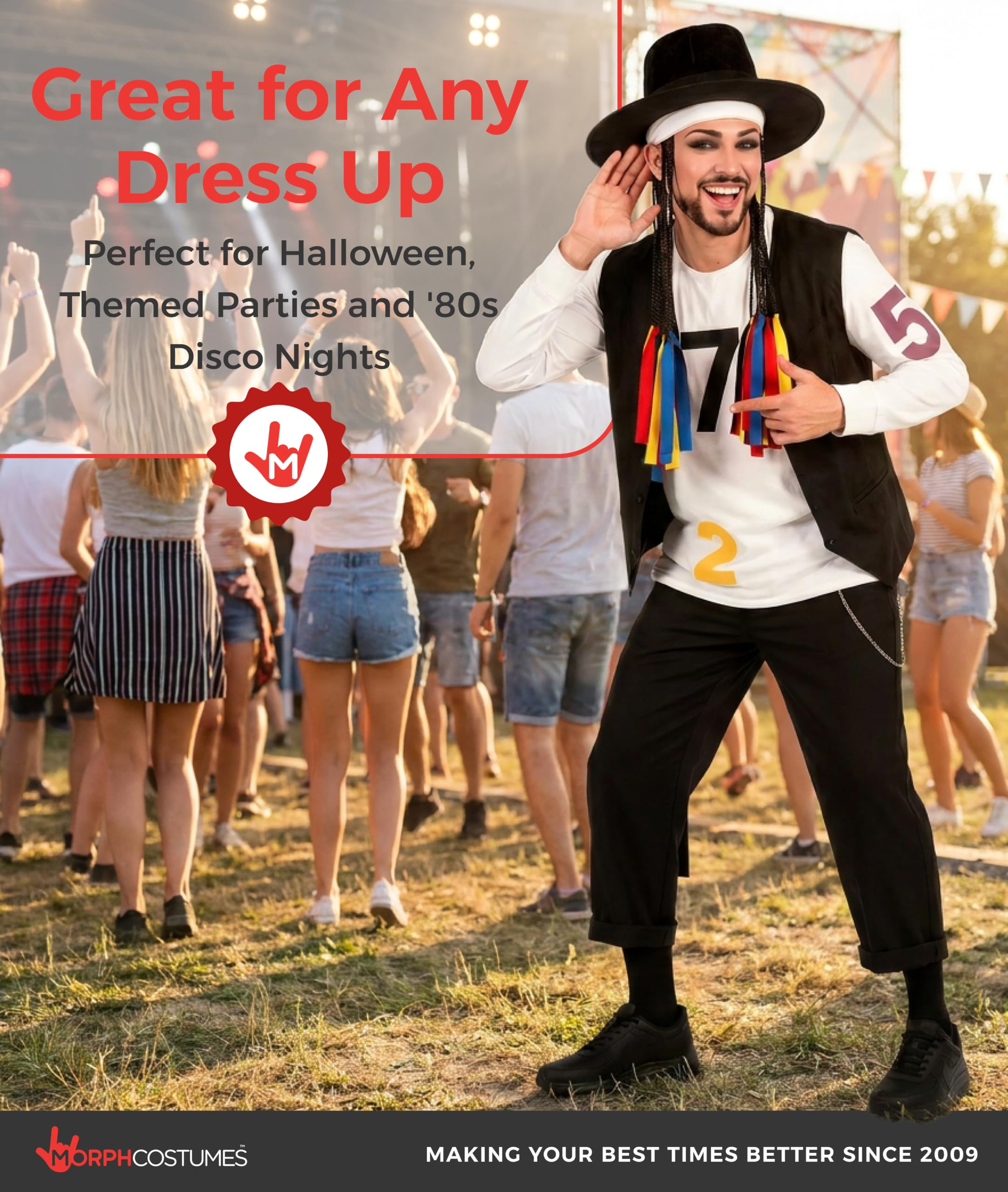 Fun Shack Pop Star Costume Anni 80, Costume Pop Star Anni 80, Costume George Anni 80, Costume Carnevale Uomo Anni 80