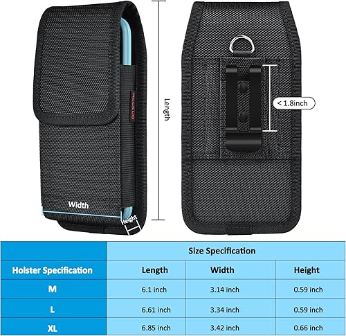 Miniatura 6 de Funda de teléfono para cinturón con clip de metal y cierre magnético compatible con iPhone 1615141312 Pro Max, Galaxy S25S24S23S22 Plus y FE para