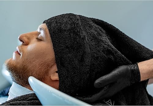 Miniatura 6 de Eurow Toallas de algodón para salón, suaves y absorbentes, 16 x 27 pulgadas, color negro, paquete de 24