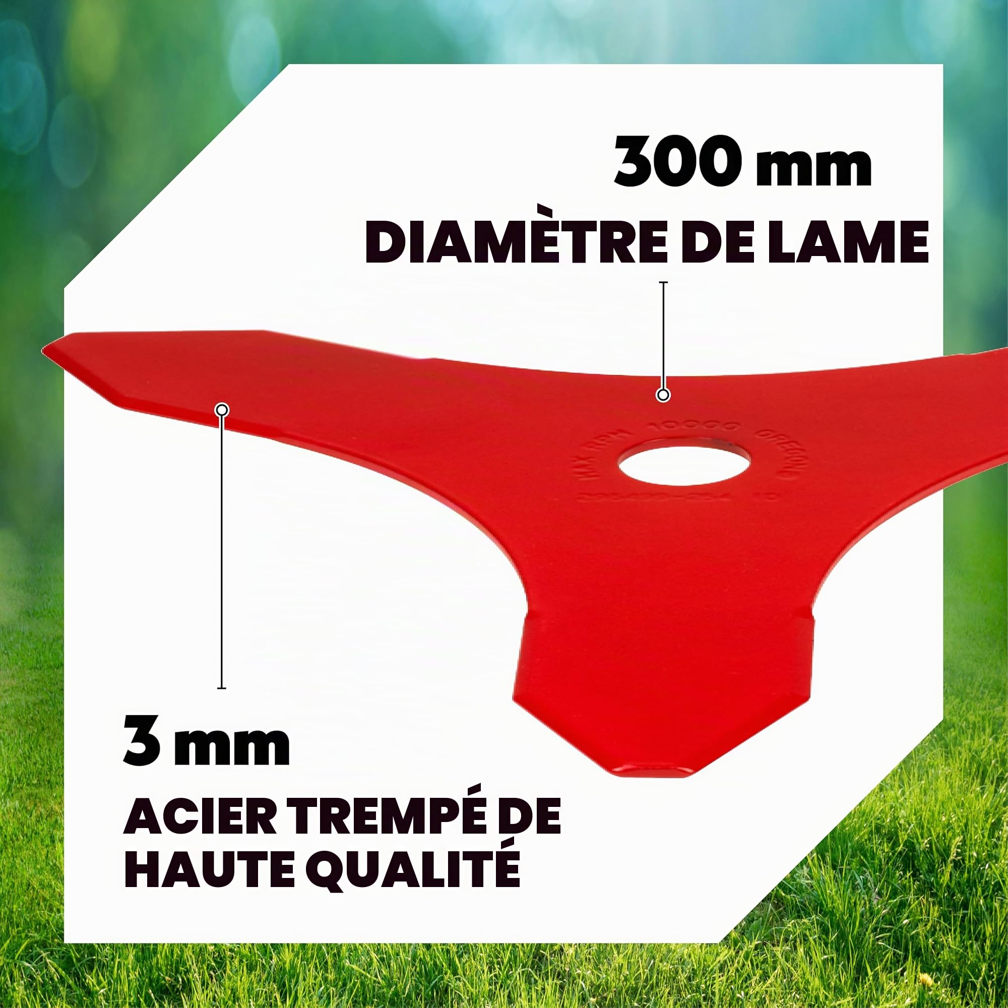 Lame de débroussailleuse Oregon 3,0 x 300 mm, lame universelle à 3 dents pour végétation haute et dense, compatible avec toutes débroussailleuses (Stihl, Echo, Husqvarna, etc.), réf. 295497-0