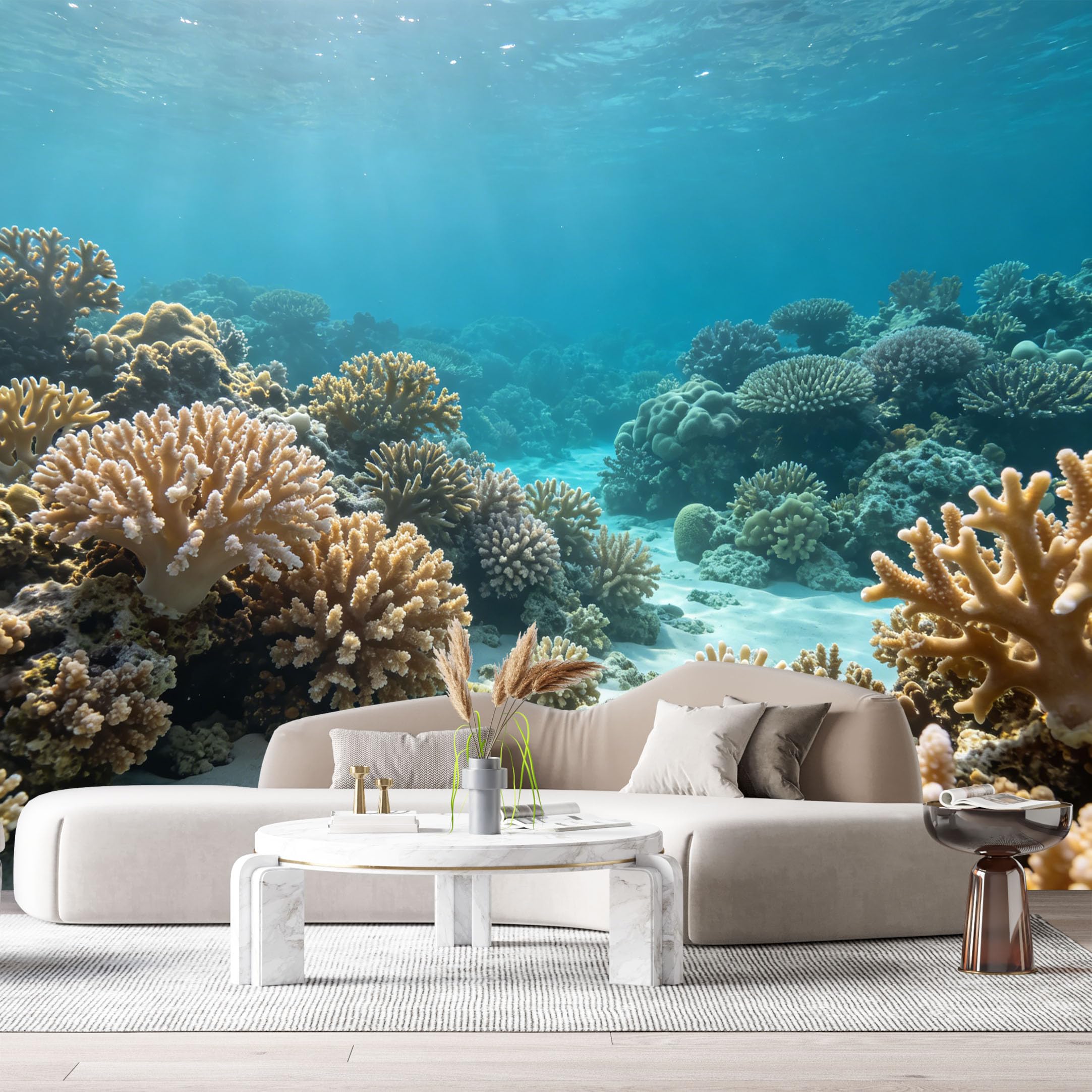 Custom Size Wall Murals Coral Reef Ocean Marine Underwater Scene SelfAdhesive Wall Fabric Removable Large Wallpaper for Photo Living Room