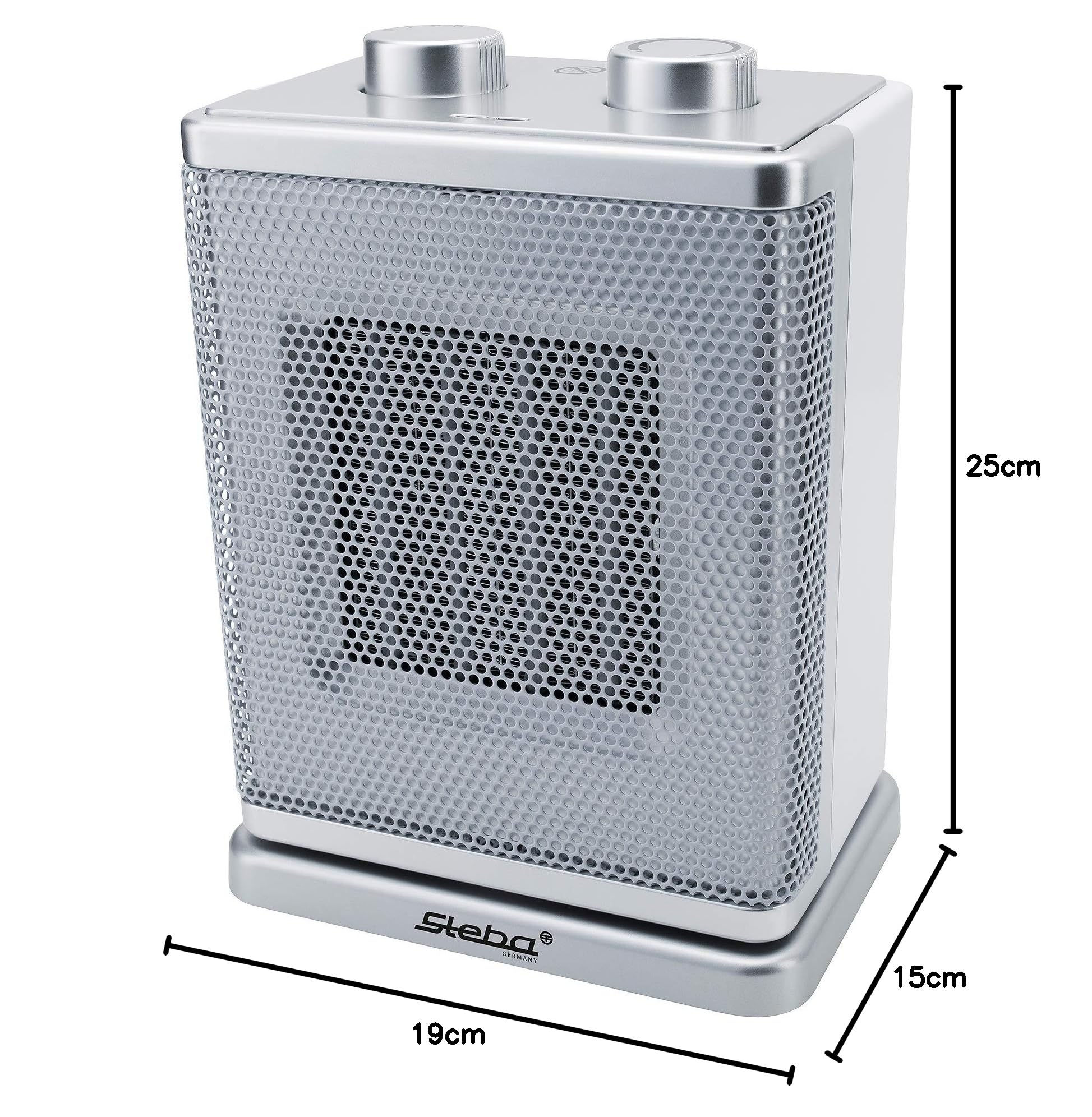 Steba Germany 39-24-00 392400 ceramiczny grzejnik 30 m² biało-srebrny, 1800 W, 230 V