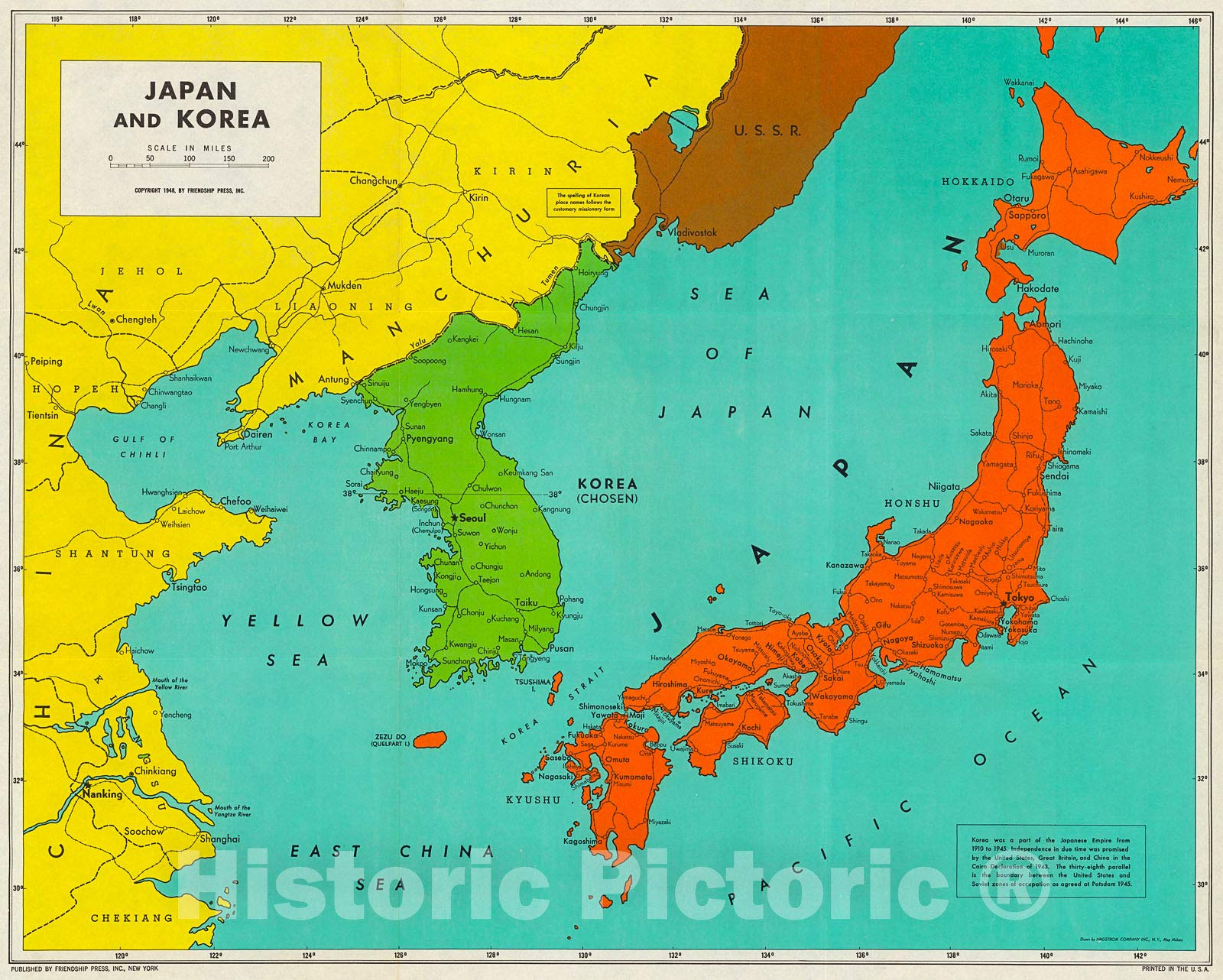 Amazon.com: Historic Pictoric Map : Japan and Korea., 1948