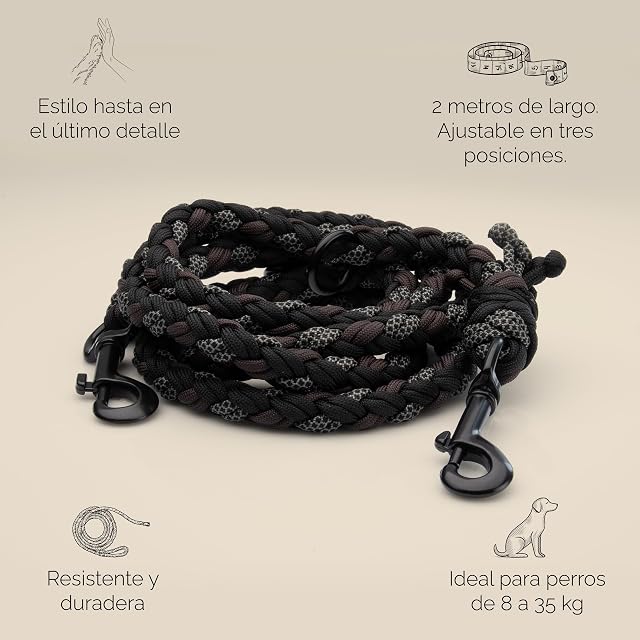 Foto 2 de 8 de Tailoir Correa Perro 2 Metros - Correa para Perros, Correas Perros, Negro