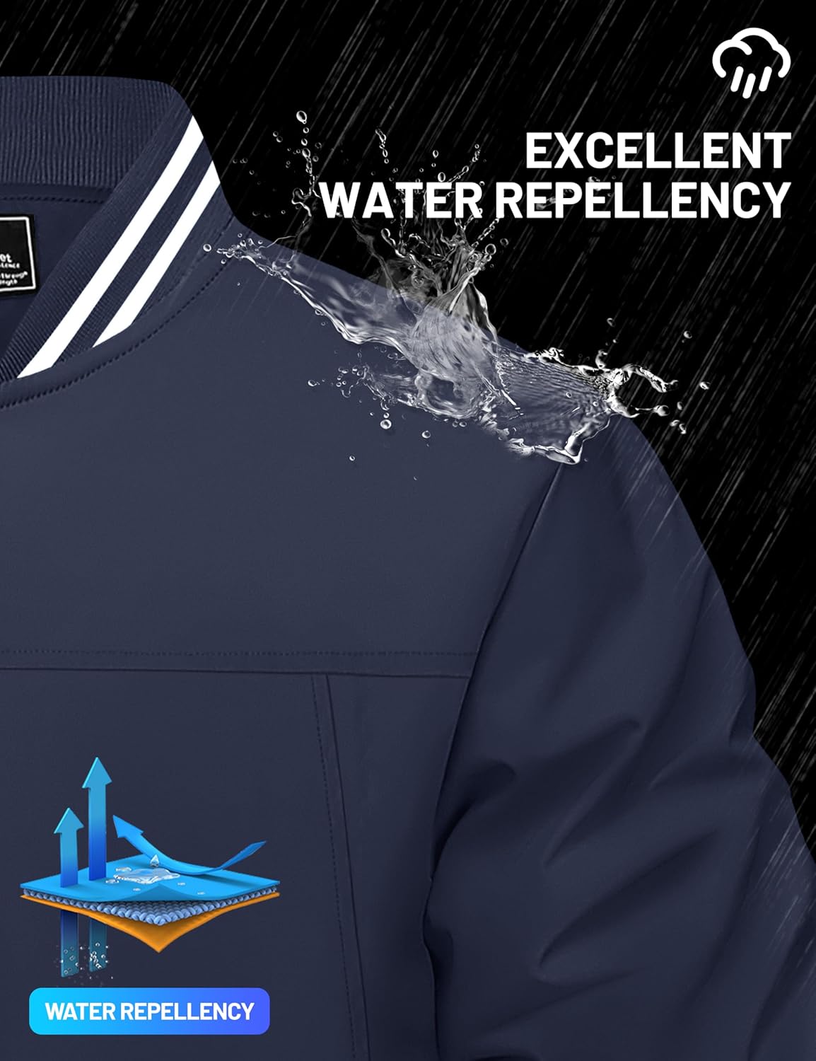 TACVASEN Men's Lightweight Jacket Casual Spring Fall Windbreaker Bomber Zip Up Coat With Pocket - Image 4