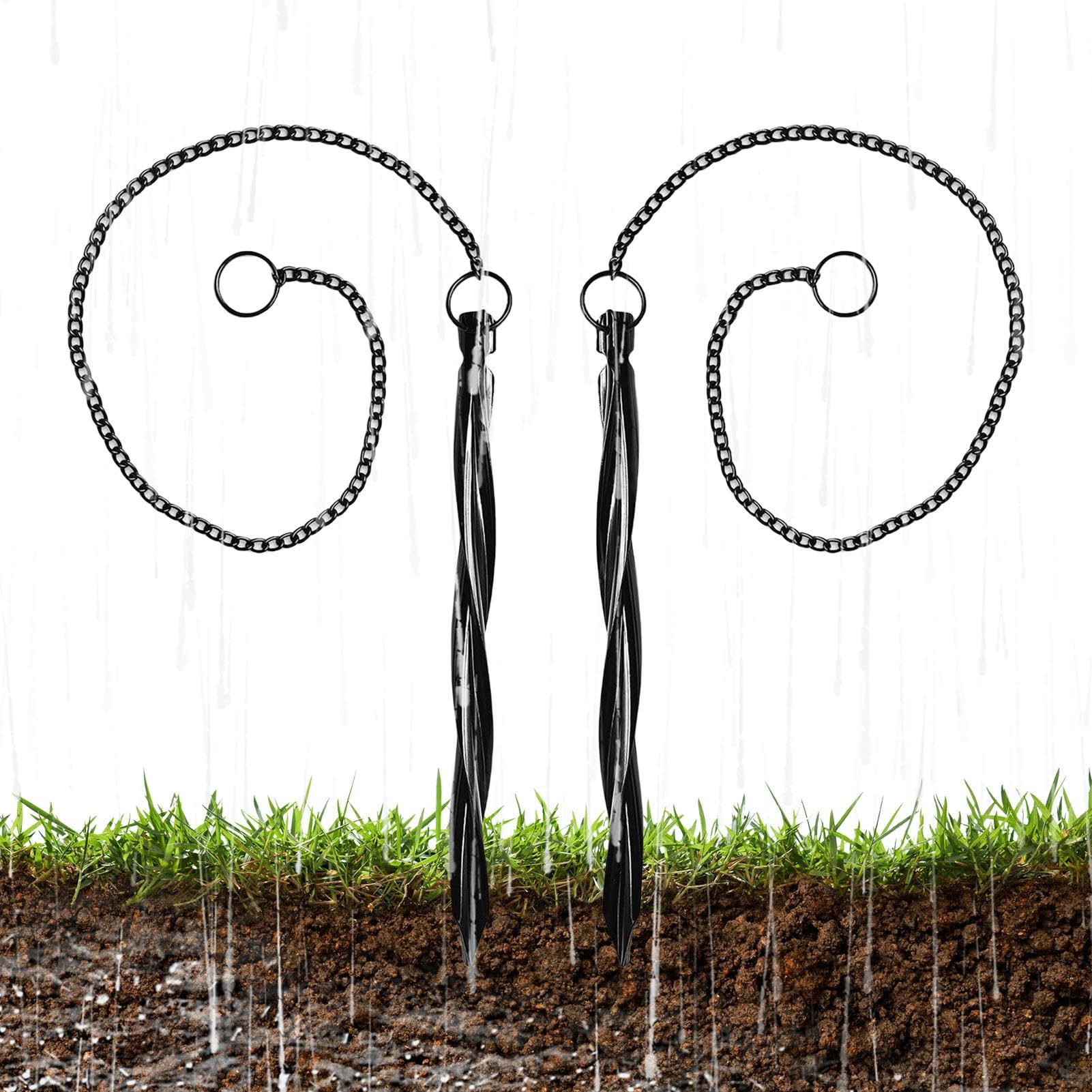 Barres de maintien pour chaîne de pluie lot de 2 supports de sol de jardin