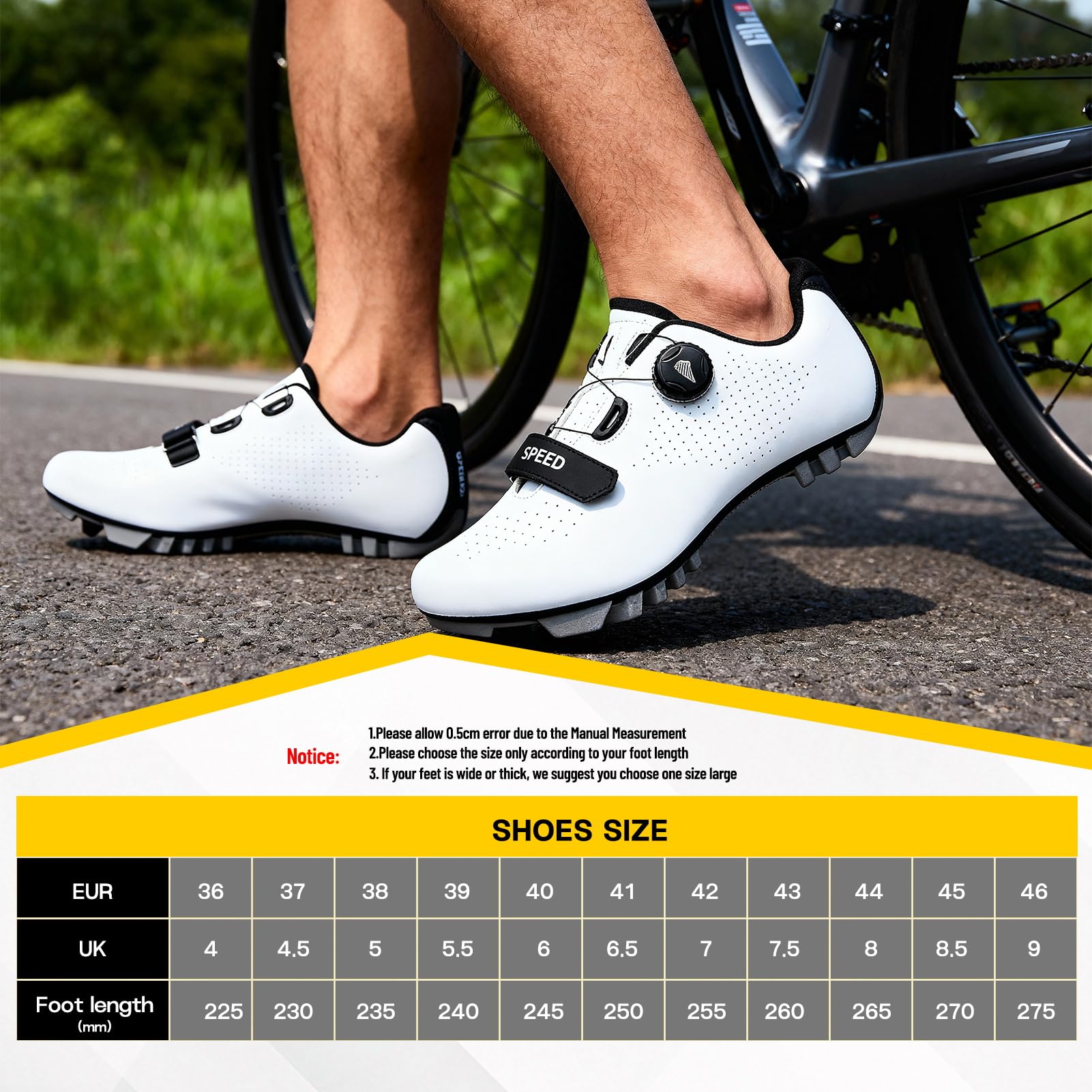 Buty Rowerowe, Męskie I Damskie Sneakers Do Bike Górskich, Odkryte Tenisówki Pro MTB Kompatybilne Ze Wszystkimi SPD, Bicycle Shoe Unisex Z Systemem Sznurowania Quick-Rotate