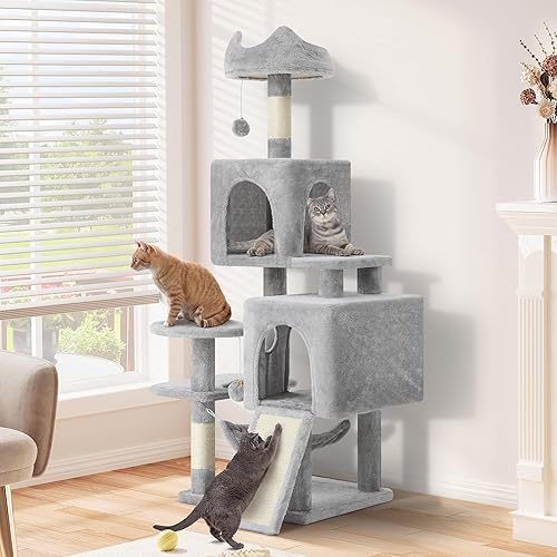Miniatura 8 de YITAHOME Torre de árbol para gatos de 70.8 pulgadas para gatos de interior, muebles de varios niveles para gatos con postes rascadores, perca