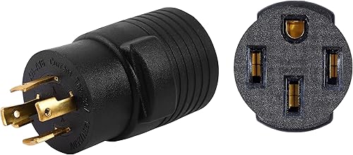 Miniatura 1 de ONETAK NEMA L14-30P a 14-50R 120V240V Compact 30 Amp Twist Lock Enchufe macho de 4 clavijas a 50 Amp 4 clavijas hembra Receptáculo Generador RV