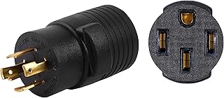 ONETAK NEMA L14-30P to 14-50R 120V/240V Compact 30 Amp Twist Lock 4 Prong Male Plug to 50 Amp 4 Prong Female Receptacle Ge...